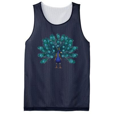 Blue Peacock Print Teal Feathers Bird Lover Men Women Gifts Mesh Reversible Basketball Jersey Tank