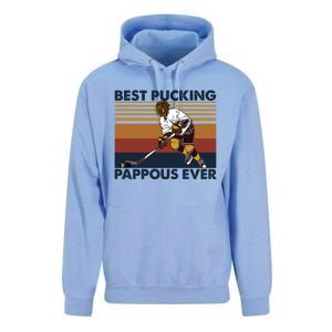 Best Pucking Pappous Ever Funny Hockey Grandpa Saying Funny Gift Unisex Surf Hoodie