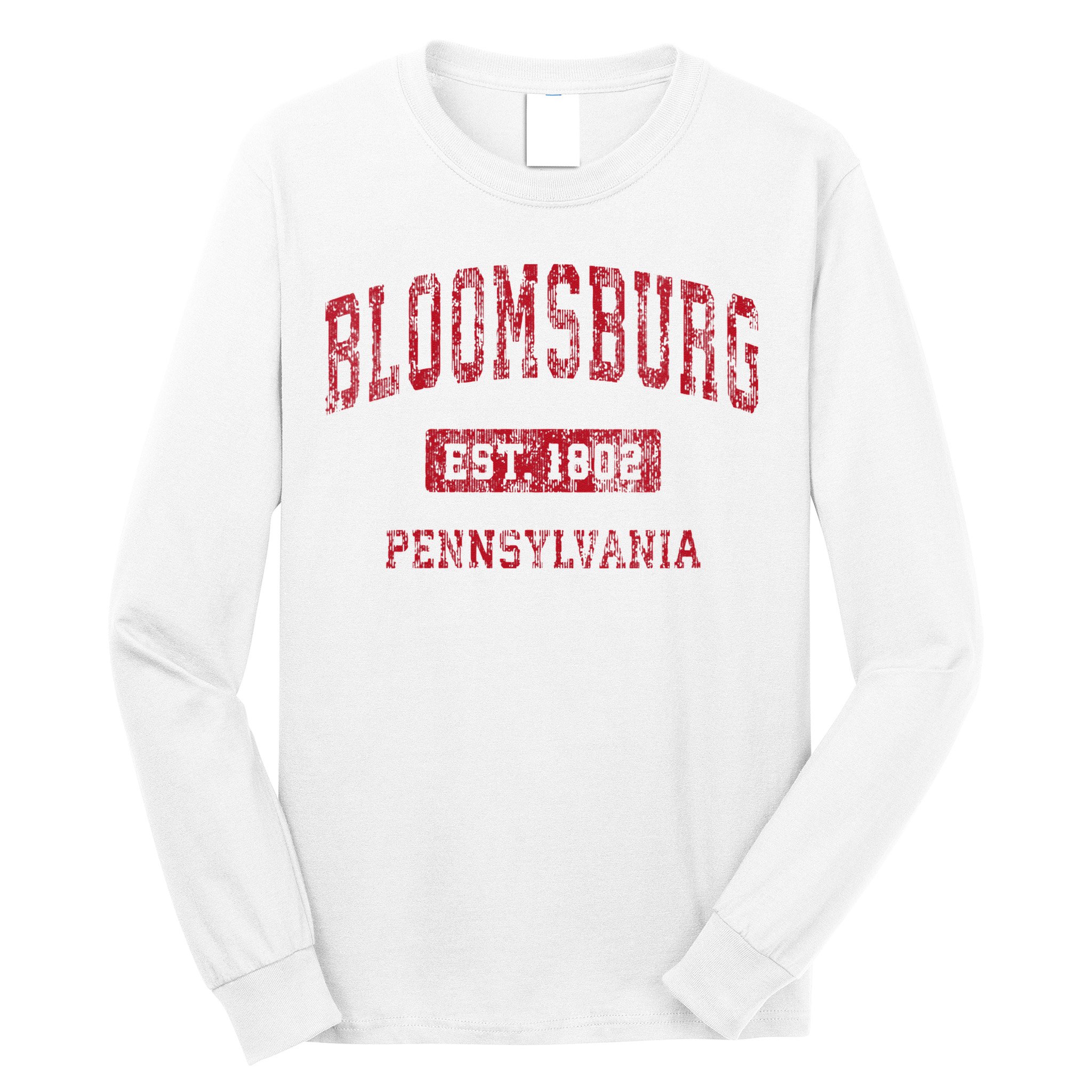 Bloomsburg Pennsylvania PA Vintage Sports Design Red Design Long Sleeve Shirt