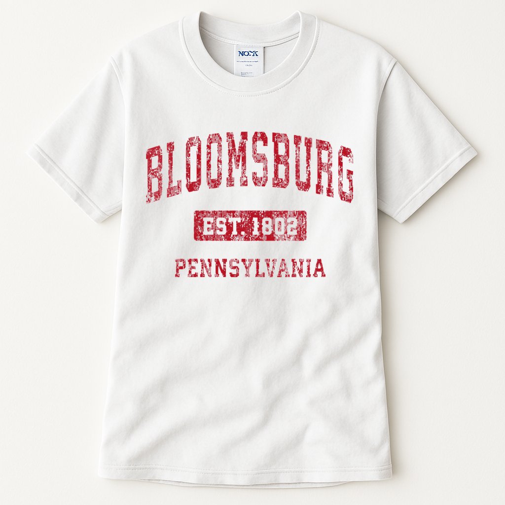 Bloomsburg Pennsylvania PA Vintage Sports Design Red Design Tall T-Shirt