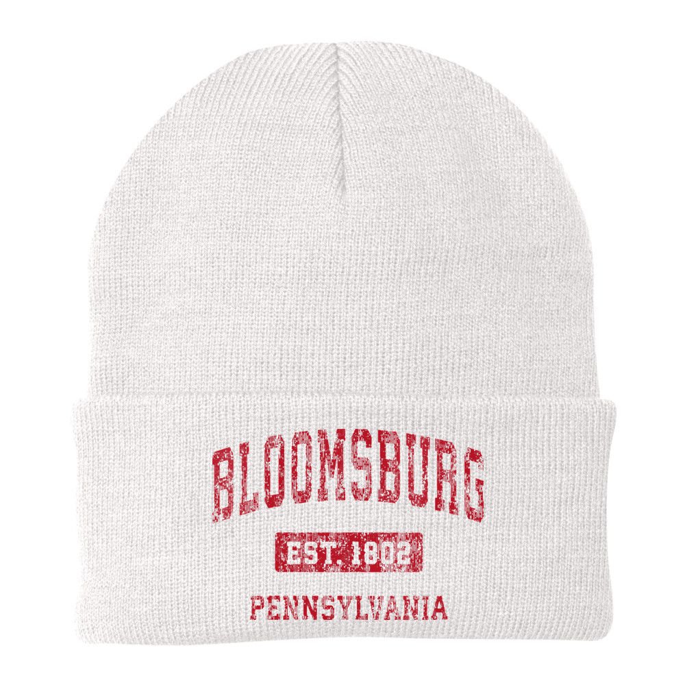 Bloomsburg Pennsylvania PA Vintage Sports Design Red Design Beanie