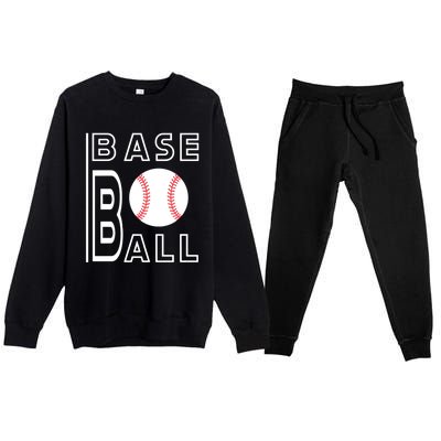 Baseball Player Practice Game Gift Idea Sports Fan Funny Gift Premium Crewneck Sweatsuit Set