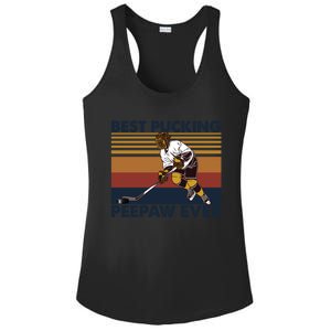 Best Pucking Peepaw Ever Funny Hockey Grandpa Saying Cute Gift Ladies PosiCharge Competitor Racerback Tank