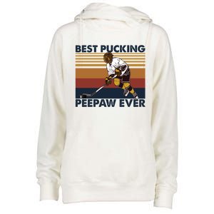 Best Pucking Peepaw Ever Funny Hockey Grandpa Saying Cute Gift Womens Funnel Neck Pullover Hood