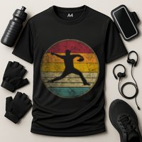 Baseball Pitcher Pitching Ball Glove Retro 70s 80s 90s Gift Cooling Performance Crew T-Shirt