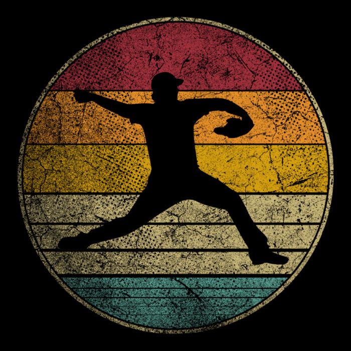 Baseball Pitcher Pitching Ball Glove Retro 70s 80s 90s Gift Cooling Performance Crew T-Shirt