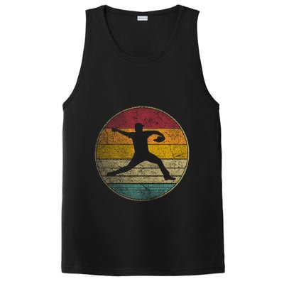 Baseball Pitcher Pitching Ball Glove Retro 70s 80s 90s Gift PosiCharge Competitor Tank