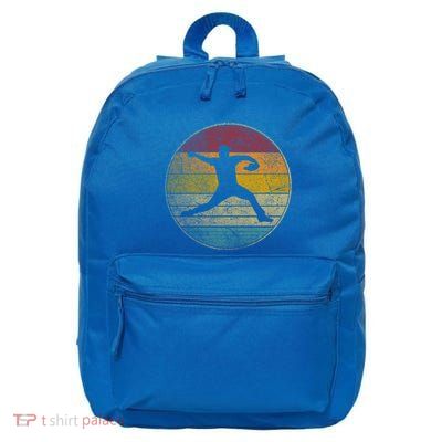 Baseball Pitcher Pitching Ball Glove Retro 70s 80s 90s Gift 16 in Basic Backpack
