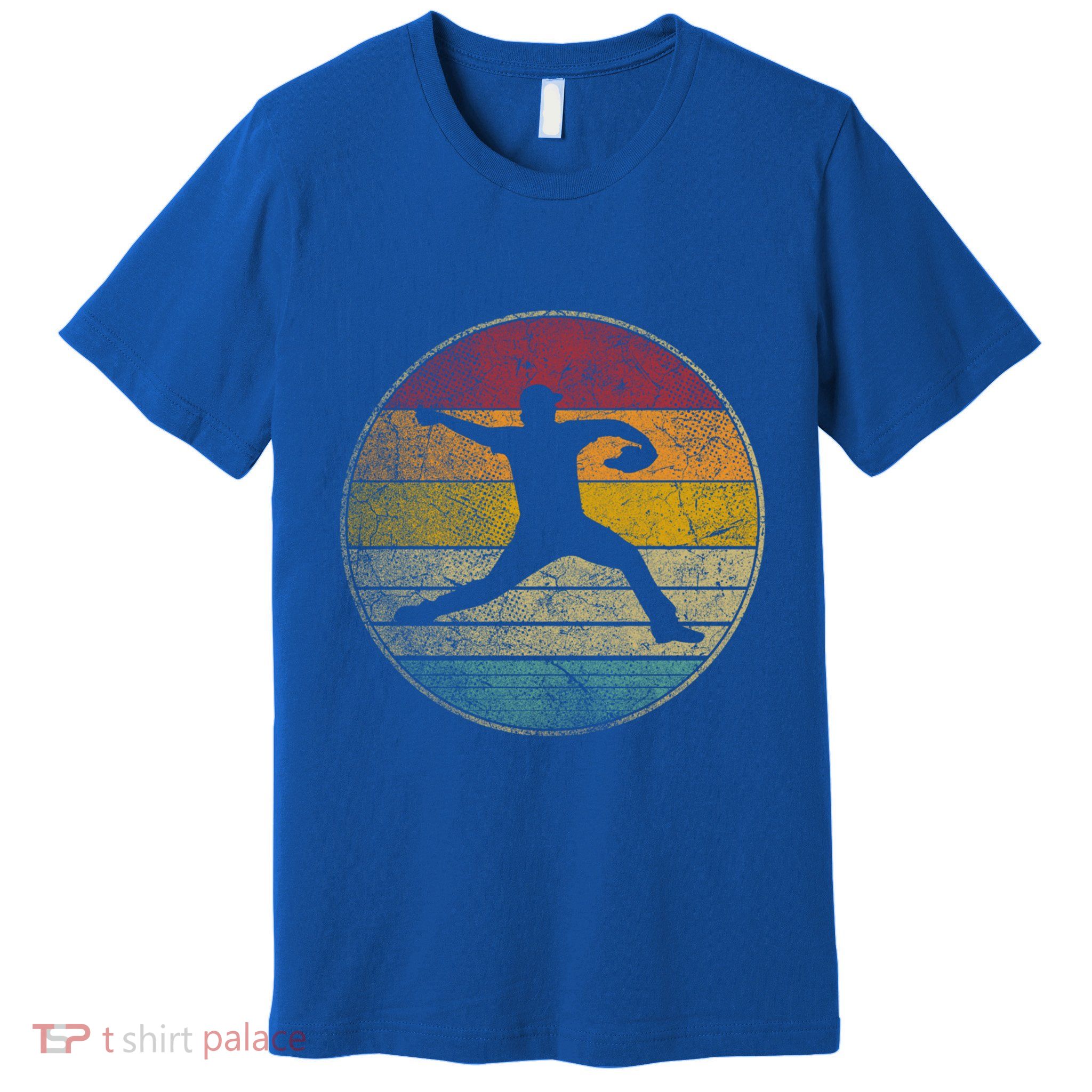 Baseball Pitcher Pitching Ball Glove Retro 70s 80s 90s Gift Premium T-Shirt