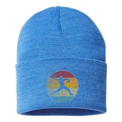 Baseball Pitcher Pitching Ball Glove Retro 70s 80s 90s Gift Sustainable Knit Beanie