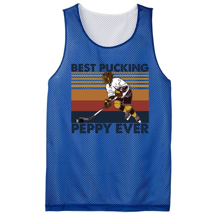 Best Pucking Peppy Ever Funny Hockey Grandpa Saying Gift Mesh Reversible Basketball Jersey Tank