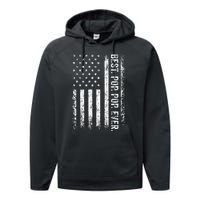 Best Pop pop Ever Vintage American Flag Fathers Day Gift Dad Performance Fleece Hoodie