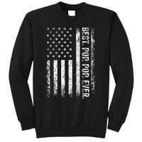 Best Pop pop Ever Vintage American Flag Fathers Day Gift Dad Tall Sweatshirt