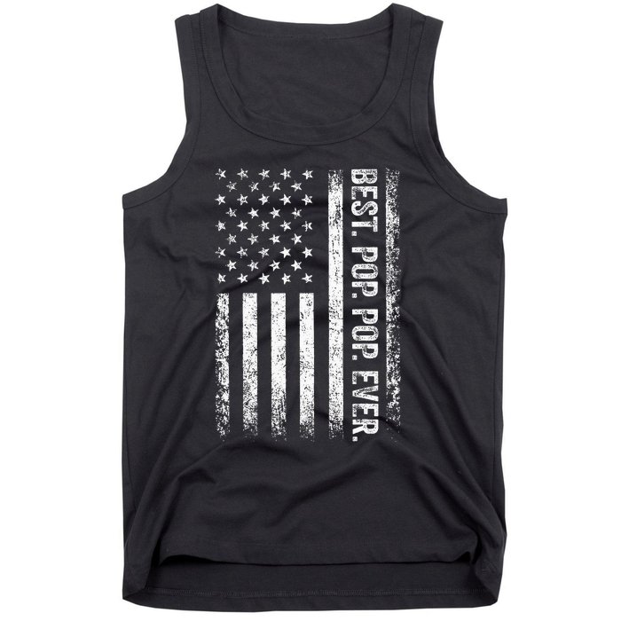 Best Pop pop Ever Vintage American Flag Fathers Day Gift Dad Tank Top