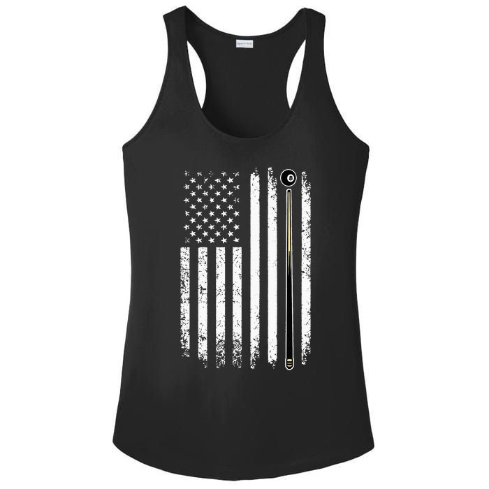 Billiards Pool Player Table Usa Us Vintage American Flag Ladies PosiCharge Competitor Racerback Tank