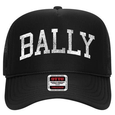 Bally Pennsylvania Pa Vintage Athletic Sports Design High Crown Mesh Back Trucker Hat