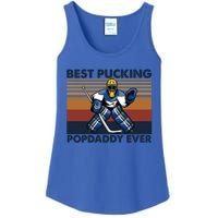 Best Pucking Popdaddy Ever Funny Hockey Grandpa Saying Cool Gift Ladies Essential Tank