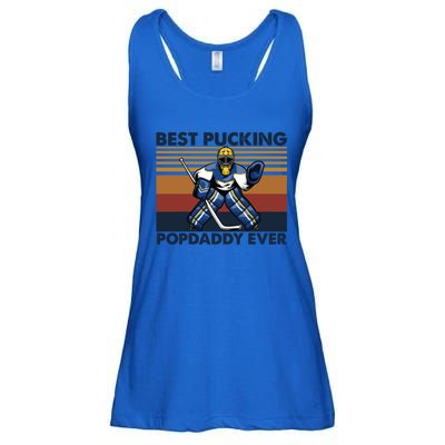 Best Pucking Popdaddy Ever Funny Hockey Grandpa Saying Cool Gift Ladies Essential Flowy Tank