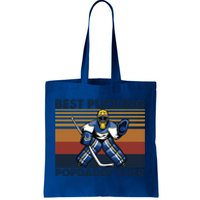 Best Pucking Popdaddy Ever Funny Hockey Grandpa Saying Cool Gift Tote Bag