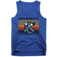 Best Pucking Popdaddy Ever Funny Hockey Grandpa Saying Cool Gift Tank Top