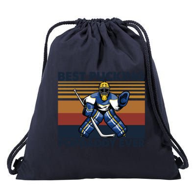 Best Pucking Popdaddy Ever Funny Hockey Grandpa Saying Cool Gift Drawstring Bag