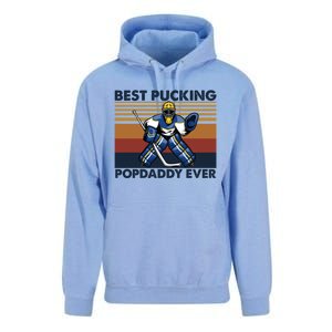 Best Pucking Popdaddy Ever Funny Hockey Grandpa Saying Cool Gift Unisex Surf Hoodie