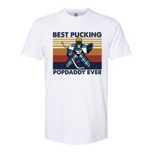 Best Pucking Popdaddy Ever Funny Hockey Grandpa Saying Cool Gift Softstyle CVC T-Shirt