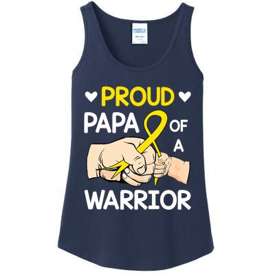 Bump Proud Papa Of A Warrior Childhood Cancer Awareness Ladies Essential Tank