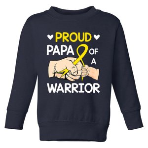 Bump Proud Papa Of A Warrior Childhood Cancer Awareness Toddler Sweatshirt