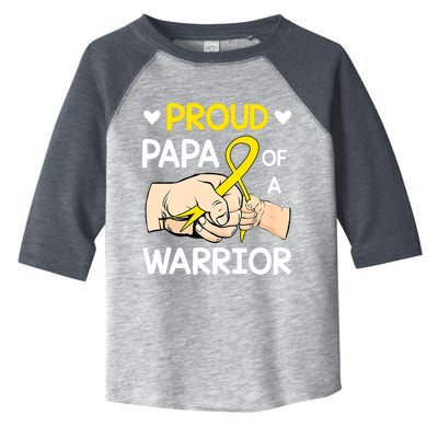 Bump Proud Papa Of A Warrior Childhood Cancer Awareness Toddler Fine Jersey T-Shirt