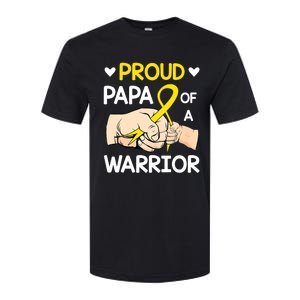 Bump Proud Papa Of A Warrior Childhood Cancer Awareness Softstyle CVC T-Shirt