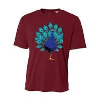 Blue Peacock Print Teal Feathers Bird Lover Gifts Performance Sprint T-Shirt