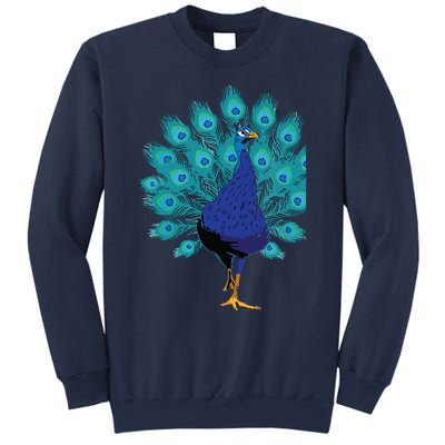 Blue Peacock Print Teal Feathers Bird Lover Gifts Sweatshirt