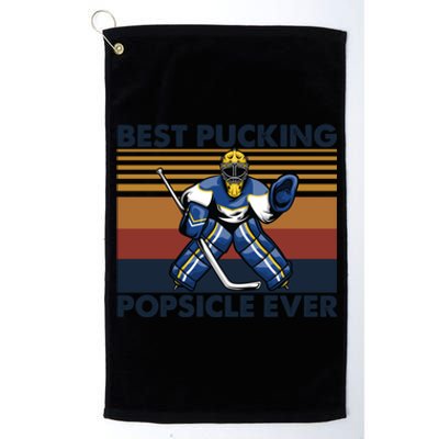 Best Pucking Popsicle Ever Funny Hockey Dad Saying Gift Platinum Collection Golf Towel