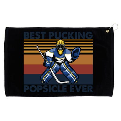 Best Pucking Popsicle Ever Funny Hockey Dad Saying Gift Grommeted Golf Towel