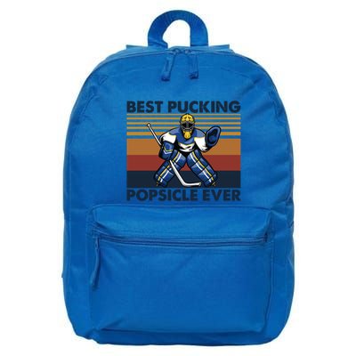 Best Pucking Popsicle Ever Funny Hockey Dad Saying Gift 16 in Basic Backpack