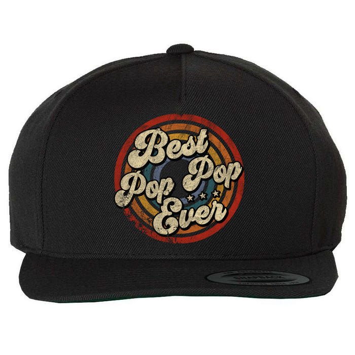 Best Pop Pop Ever Vintage Retro Style Wool Snapback Cap