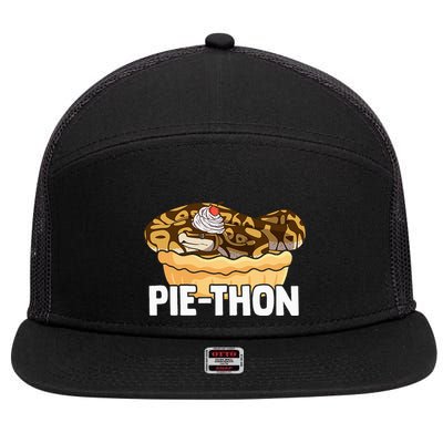 Ball Python Pie Thon Snake Pet Owner Animal Ball Python 7 Panel Mesh Trucker Snapback Hat