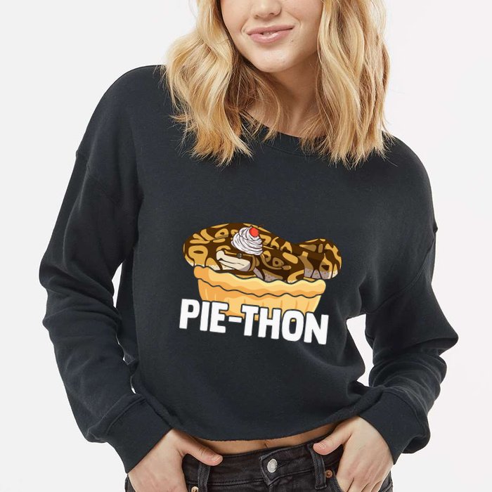 Ball Python Pie Thon Snake Pet Owner Animal Ball Python Cropped Pullover Crew