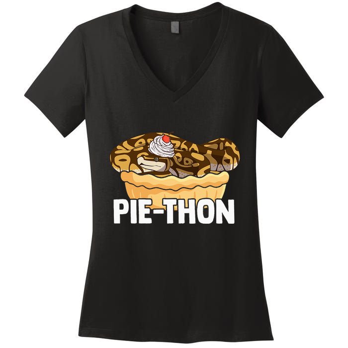 Ball Python Pie Thon Snake Pet Owner Animal Ball Python Women's V-Neck T-Shirt