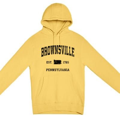 Brownsville Pennsylvania Pa Vintage Athletic Sports Premium Pullover Hoodie