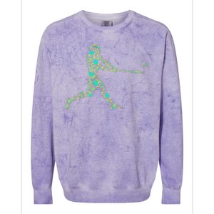 Baseball Player Pattern Colorblast Crewneck Sweatshirt