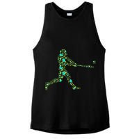 Baseball Player Pattern Ladies PosiCharge Tri-Blend Wicking Tank