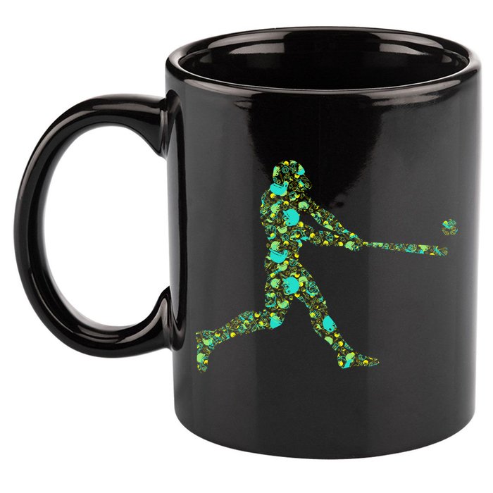 Baseball Player Pattern 11oz C Handle Ceramic Mug
