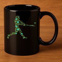 Baseball Player Pattern 11oz C Handle Ceramic Mug