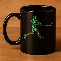Baseball Player Pattern 11oz C Handle Ceramic Mug