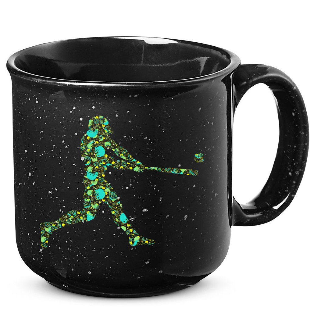 Baseball Player Pattern 15oz Campfire Ceramic Mug