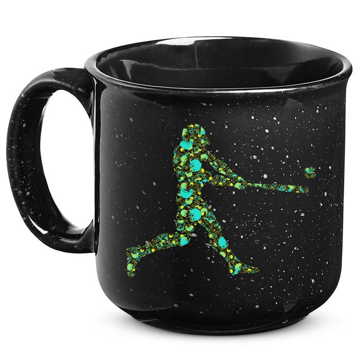 Baseball Player Pattern 15oz Campfire Ceramic Mug
