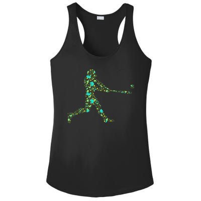 Baseball Player Pattern Ladies PosiCharge Competitor Racerback Tank