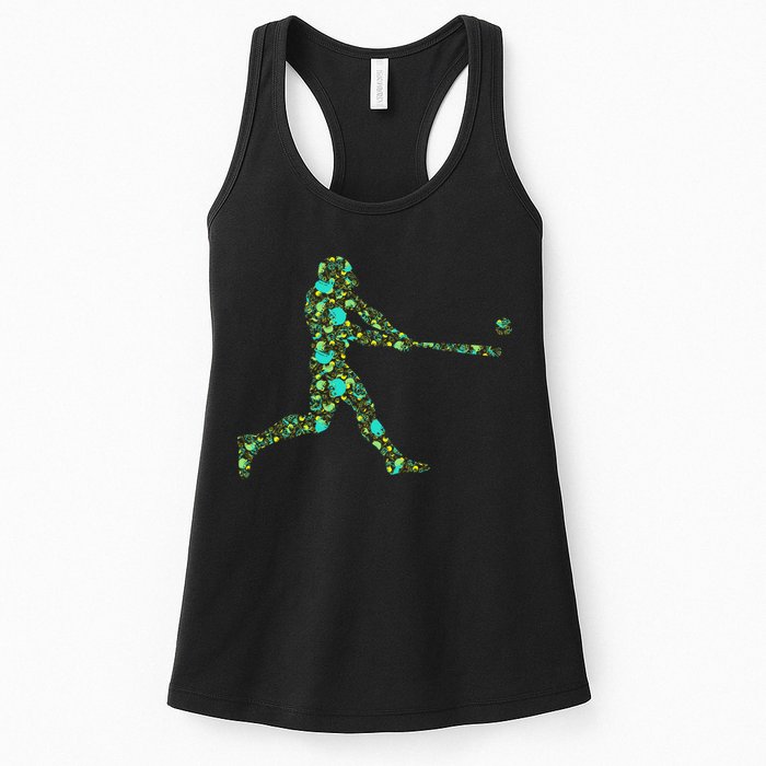 Baseball Player Pattern Womens Tank Top